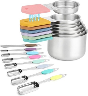 Magnetic Measuring Cups and Spoons Set, 7 Stainl Steel Measuring Cups