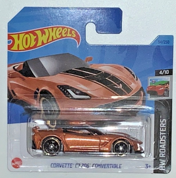Corvette C7 Z06 Convertible Hw Roadsters 4/10 HKK10 N521 Hot Wheels Kartonvers.-image