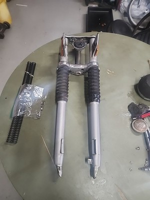 1979 PUCH MOPED MAGNUM MK II HYDRAULIC FRONT FORK ASSEMBLY + TRIPLE TREE L$$K