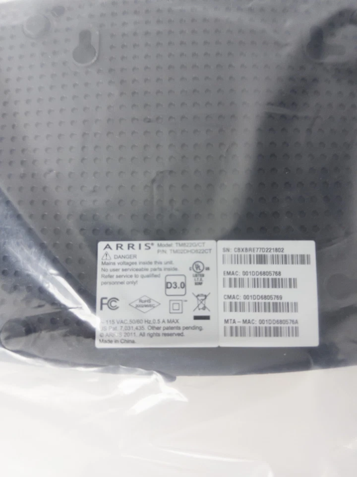 ARRIS SURFboard TM822G/CT DOCSIS 3.0 Cable Modem Comcast Xfinity Internet Voice - Image 3 of 4