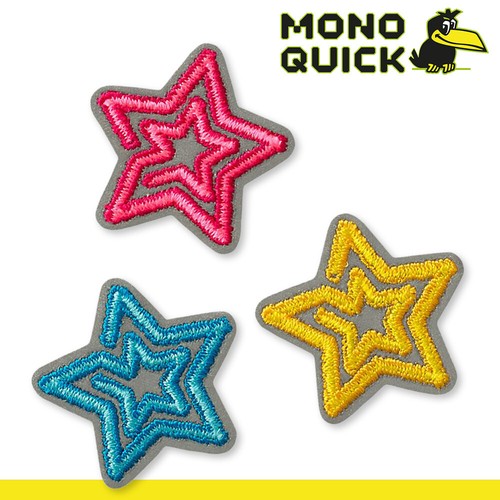 Mono-Quick Patches Aufbügler Applikationen Flicken Aufnäher Reflex Herz Stern - Picture 26 of 26