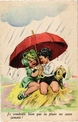 CPA AK Je voudrais bien que éa pluie ne cesse jamais CATS (1340730)