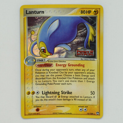 Lanturn 15/108 Stamped Holo Rare Ex Power Keepers Pokemon Card | eBay
