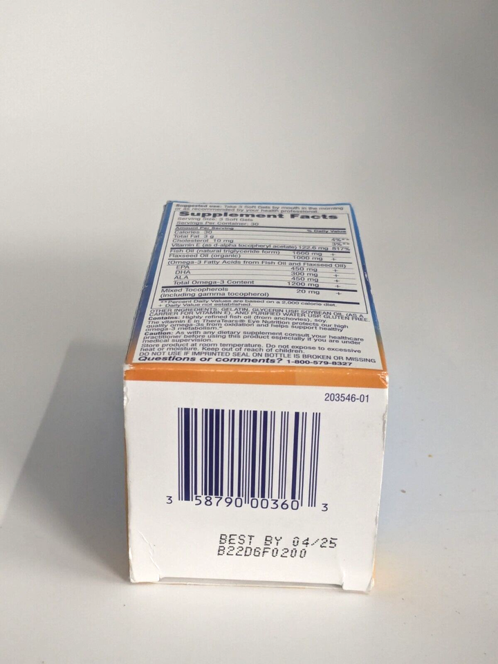 Thera Tears Therapy For Your Eyes Nutrition For Dry Eyes 90 Softgel