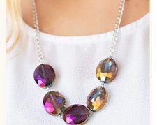 Paparazzi COSMIC CLOSEUP OIL SPILL purple necklace