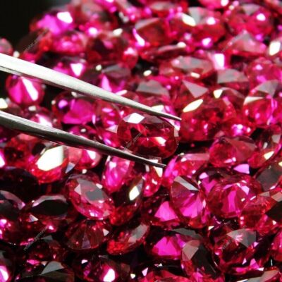 50 pcs Natural Red Ruby Gemstone Certified Mogok Oval Shape 7 x 5 MM Lot