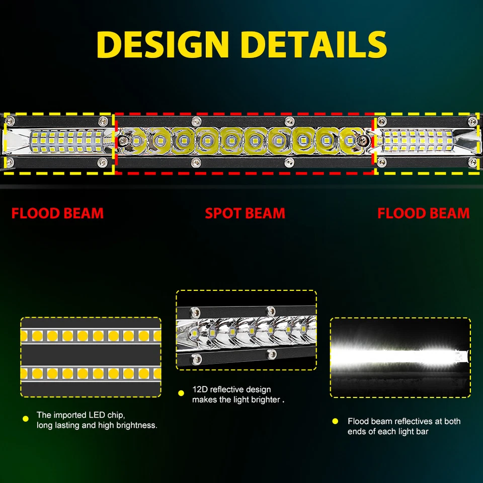 Fit GMC Sierra 1500/2500/3500HD 20'' inch Slim LED Light Bar Front Bumper Mount - Image 2 of 4