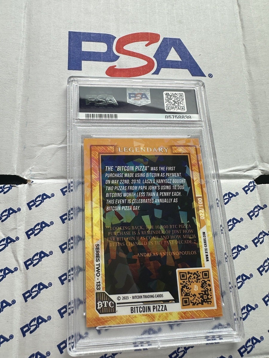 2023 Bitcoin S2 Trading Cards legendary foil “Bitcoin Pizza day” /100 PSA 9  | eBay