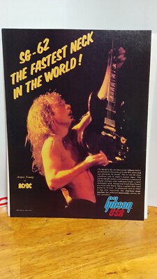 ANGUS YOUNG AC/DC GIBSON SG GUITARS PRINT AD 11 X 8.5 000287 | eBay