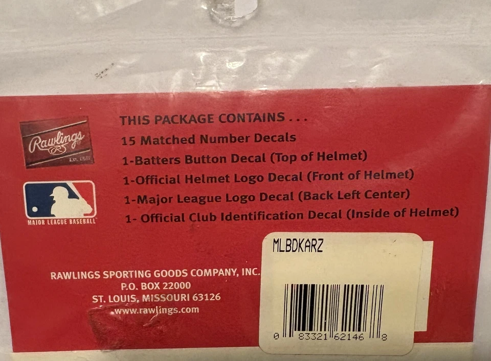 Vintage ARIZONA DIAMONDBACKS RAWLINGS Batting Helmet DECAL KIT NEW Old Stock NIB - Image 3 of 3
