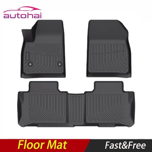 Floor Mats FloorLiner for 2017-2023 Cadillac XT5 - Full Set, Black Cargo Liner