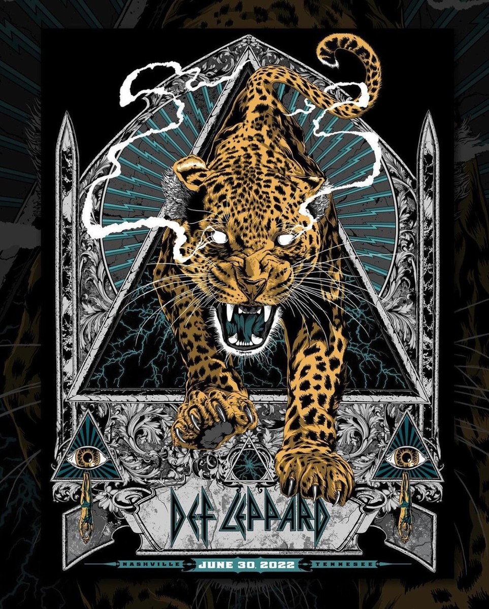 DEF LEPPARD 来日パンフレット Def Leppard Poster Nissan Stadium Nashville, TN 6/30/22