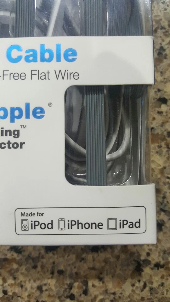 Cable plano sin enredos Just Wireless de 6 pies para iPhone X 8 7 6 6S plus 5S 5c gris Foto 3 de 4