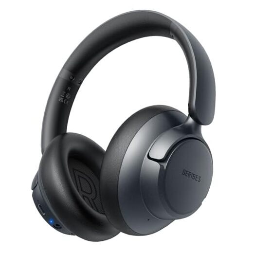 BERIBES Upgraded Hybrid Active Noise Cancelling Headphones with Black