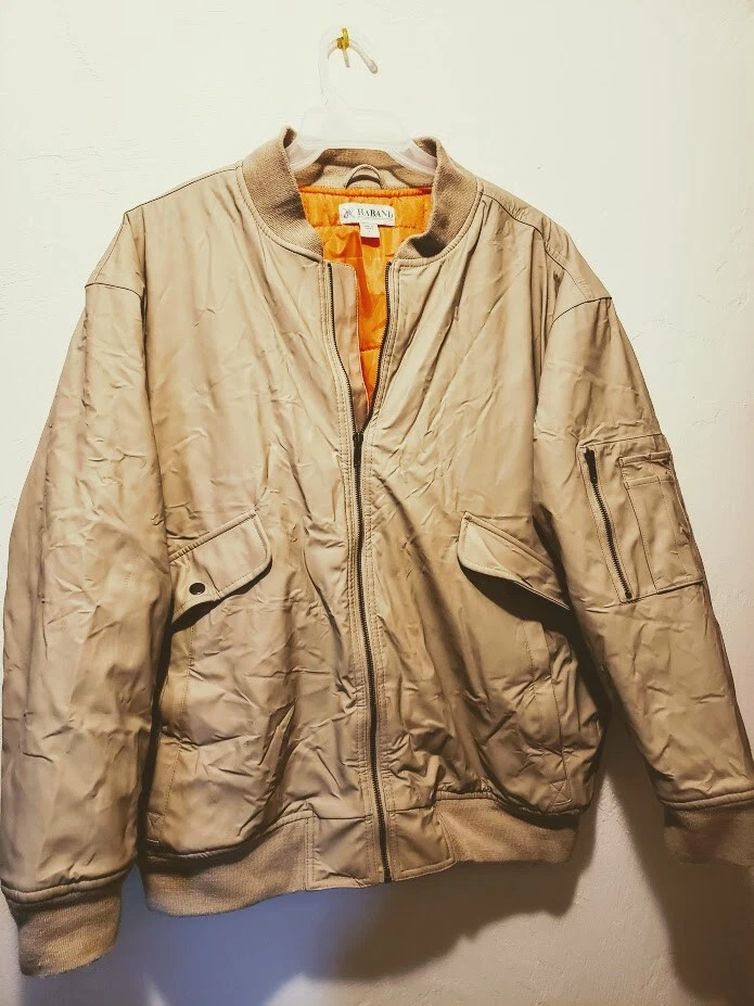 Mens Haband Puffer Coat Jacket Very Warm Heavy Size L Orange Quilted Lining VGC