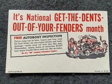 It's national get the dents out of your fenders month Vintage Postcard