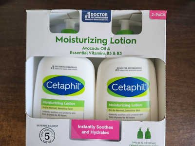 2 CETAPHIL MOISTURIZING LOTION 20 OZ EA. AVOCADO OIL & VITAMINS B5 & B3 HYDRATES