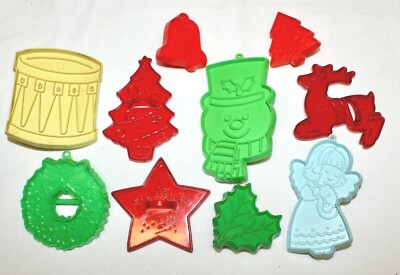 Cookie Cutters Christmas Angel Santa Sleigh Bell Snowman Tree Snowflake Ornament