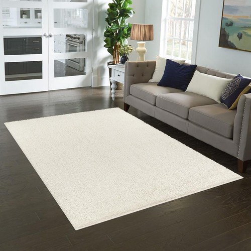 Solid Shag Area Rug Indoor Non-Slip Stain Resistant Home Office Living Room New - Picture 3 of 9