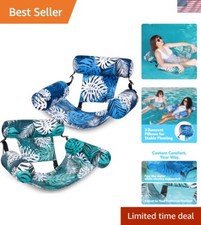 Inflatable Pool Floats Adult,2 Packs Floating Lounge Chairs,Blow up Pool Nood...