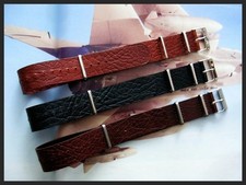 24mm Black Tan Brown Buffalo calf NATO G10 raf Pilot watch strap IW SUISSE 22 26