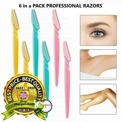 6pcs Women Eyebrow Razor Trimmer Blade Shaper Shaver Face Lip Hair
