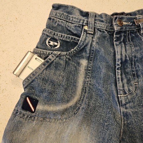 Phat Farm Baggy Jorts Jean Shorts Boys 14/27 Embroidered Logo 10-Pkt Vintage 90s - Picture 7 of 11