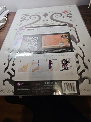 New Re-design Prima Stencil Large Decor Wall All Seeing Ikat Pattern 18''x25.5''