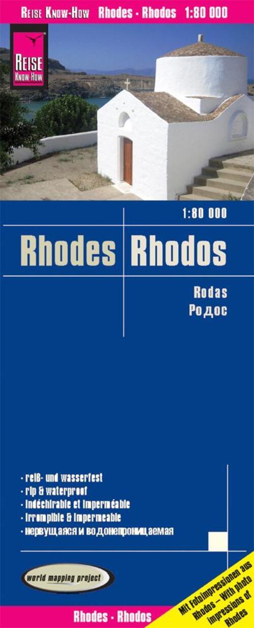 Thumbnail - Reise Know-how Landkarte Rhodos / Rhodes (1:80.000) | Rump |