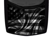 America Flag Wrinkled Greyscale Truck Hood Wrap Vinyl Car Graphic Decal 