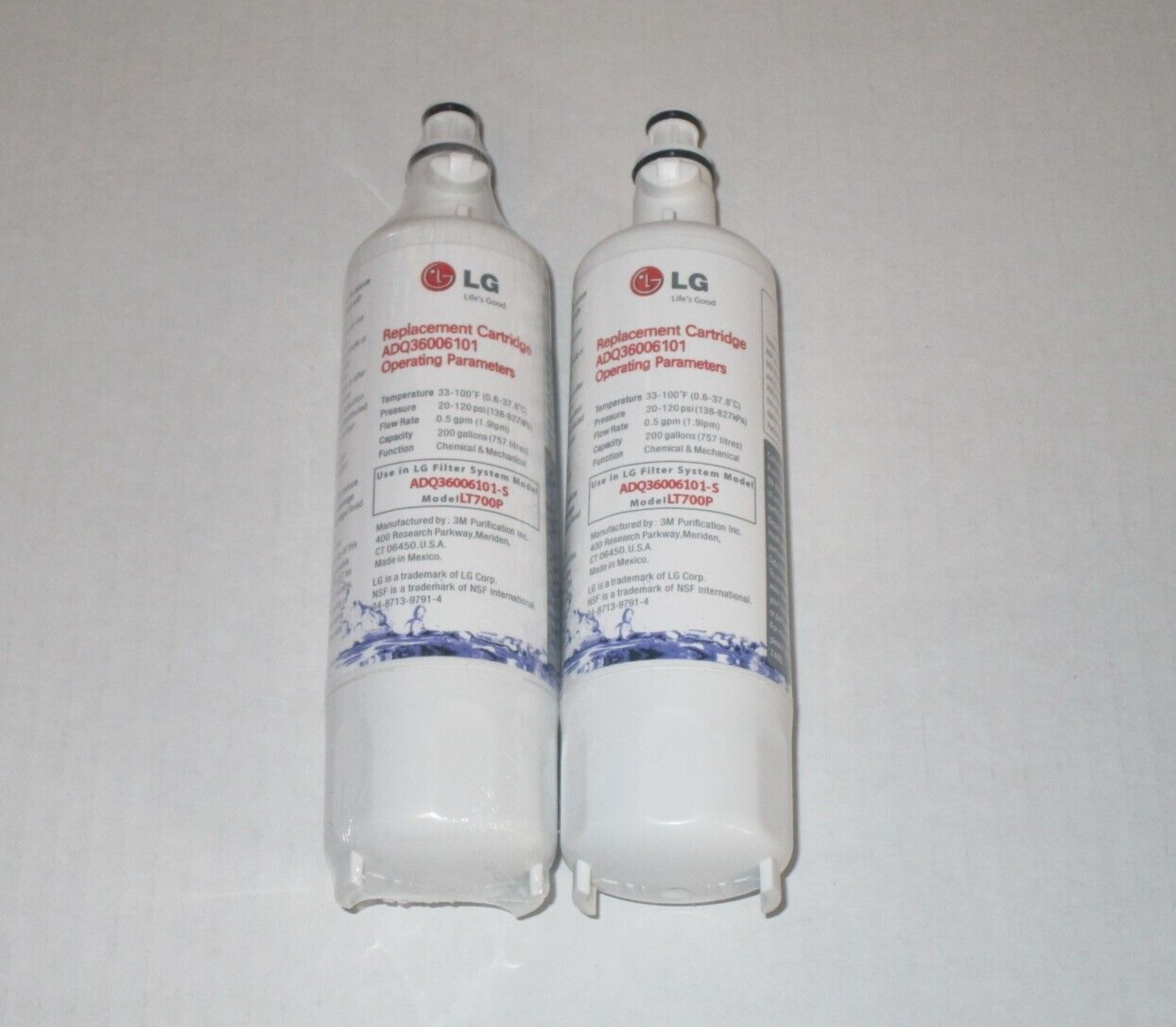 Genuine LG Refrigerator Replacement Filter ADQ36006101, LT700P (QTY of