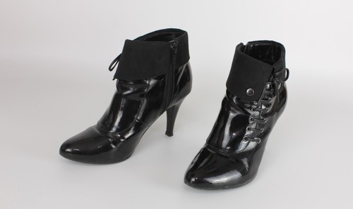 Botas Lotus para mujer talla 5 Reino Unido negras imitación cuero estilo victoriano tacones de 10 cm - Imagen 3 de 13