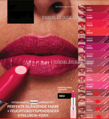 Avon HYDRAMATIC SHINE Lippenstift 4 Nude Farben Set Geschenk Wow Hyaluron LSF20