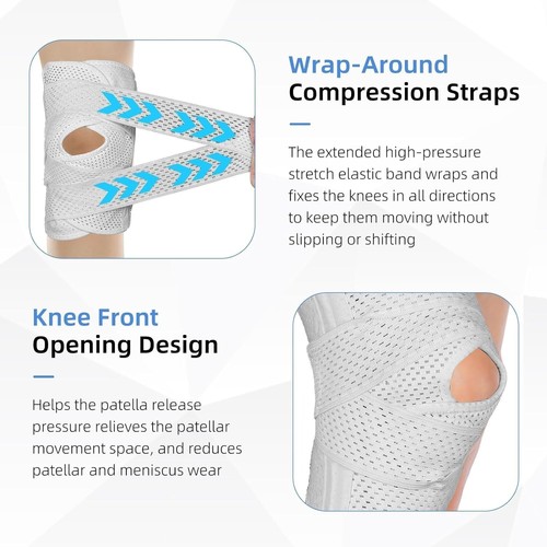 Knee Brace with Side Stabilizer Relieve Meniscus Tear Pain ACL Arthritis Straps - Picture 9 of 16