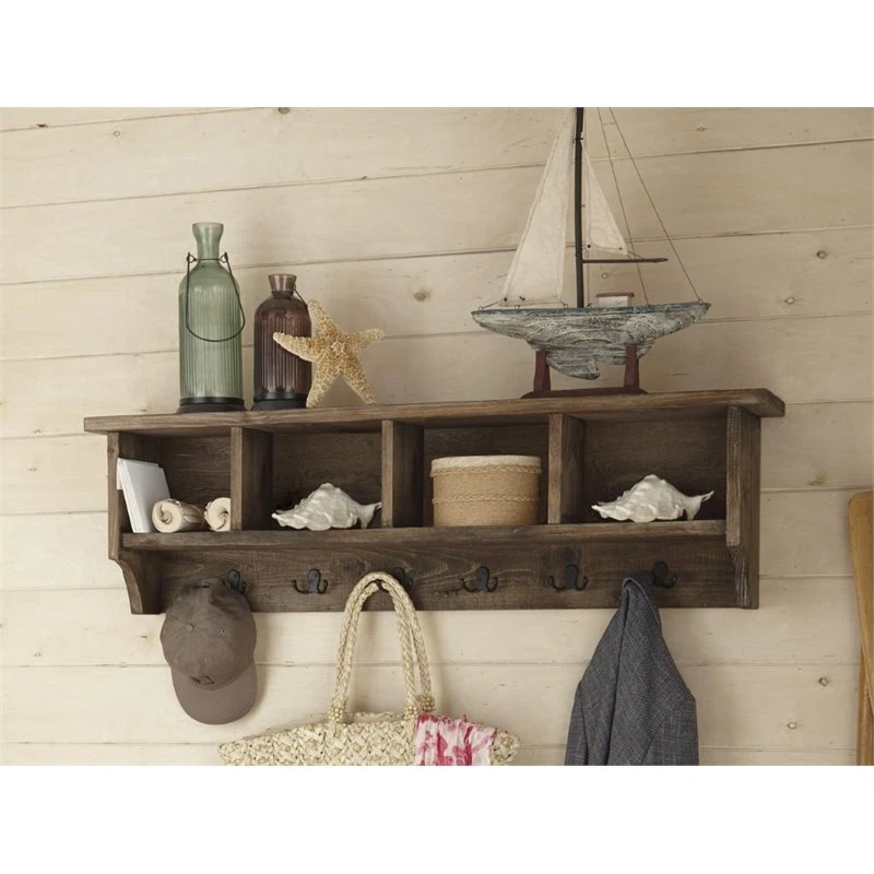 Modesto 48 Reclaimed Wood Entryway Wall Coat Hooks with Storage