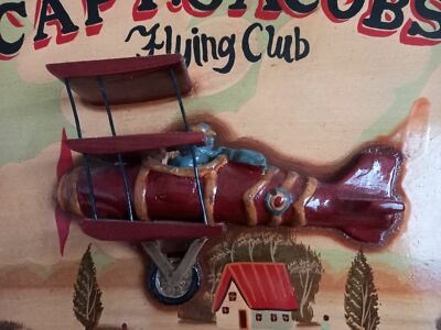 Capt_Jacobs_Flying_Club 3Dアート　木製　飛行機 Capt. Jacobs Flying Club Aviation 3D Painting Landscape, 1960s
