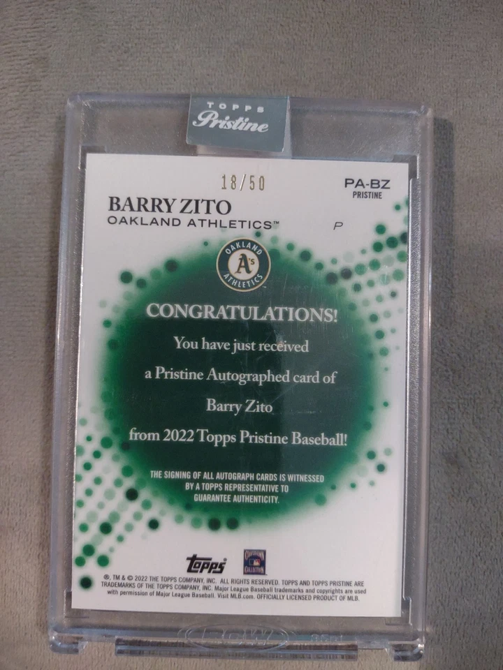 2022 Topps Pristine Barry Zito On Card Auto Gold /50 Sealed Oakland A’s ⭐ MINT📈 - Image 3 of 3