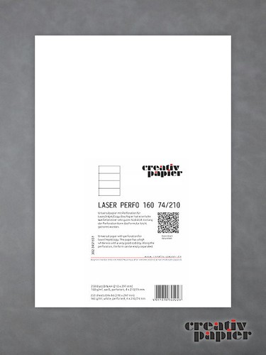 Kopierpapier perforiert Universalpapier 160g/qm weiß DIN A4 = 4 x 74,25/210 mm - Bild 2 von 2