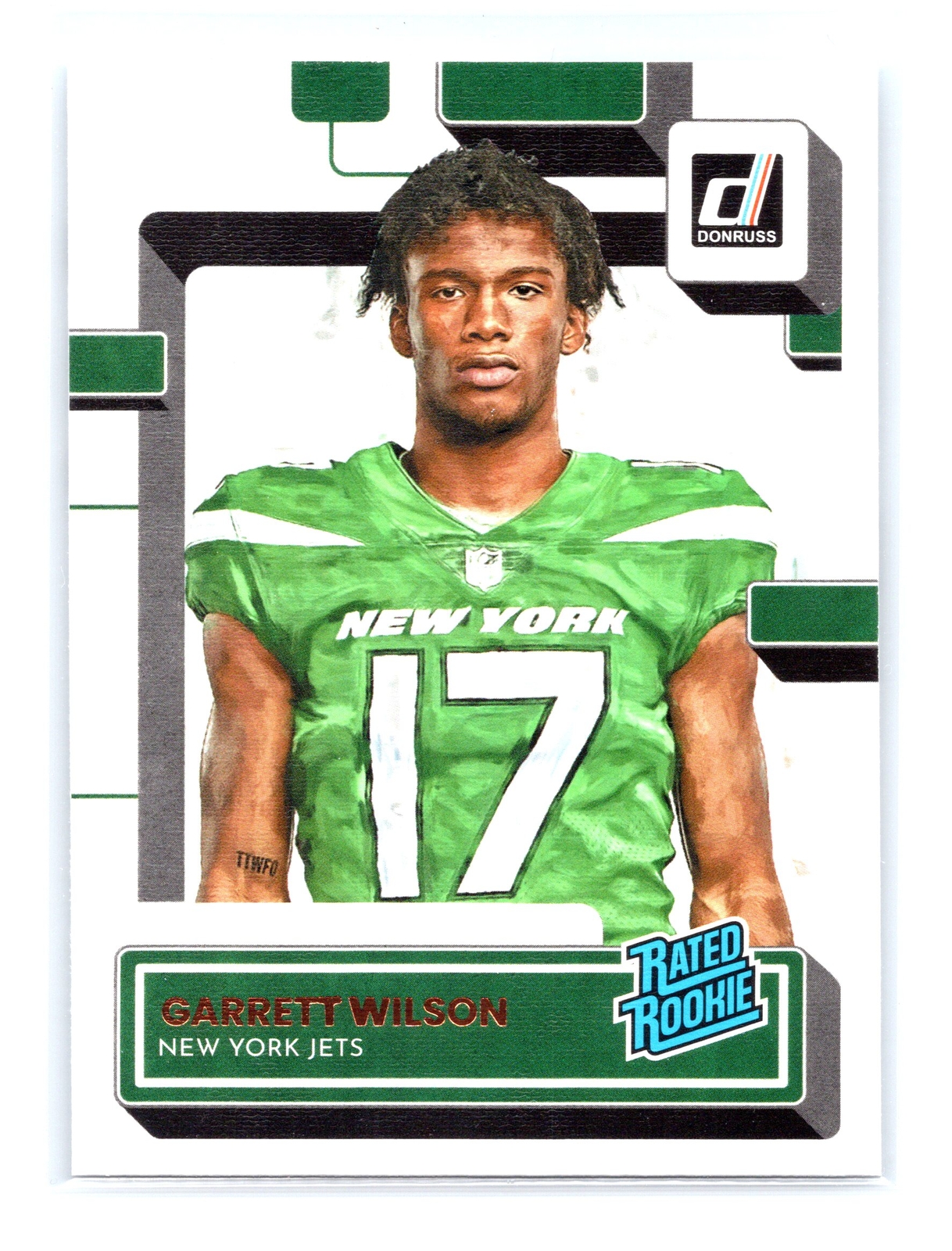 2022 Donruss Football #306 Garrett Wilson Rated Rookies Portrait New York Jets