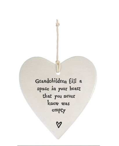 East of India Porcelain Hanging Round Heart Keepsake with Sentiment - Free P&P - Picture 12 of 21