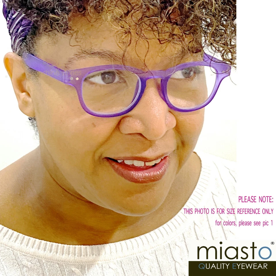 GAFAS DE LECTURA MIASTO "CIAO COLOR" PREPPY REDONDAS/CUADRADAS OJO DE CERRADURA + 1,75 GRIS AZUL Foto 3 de 3