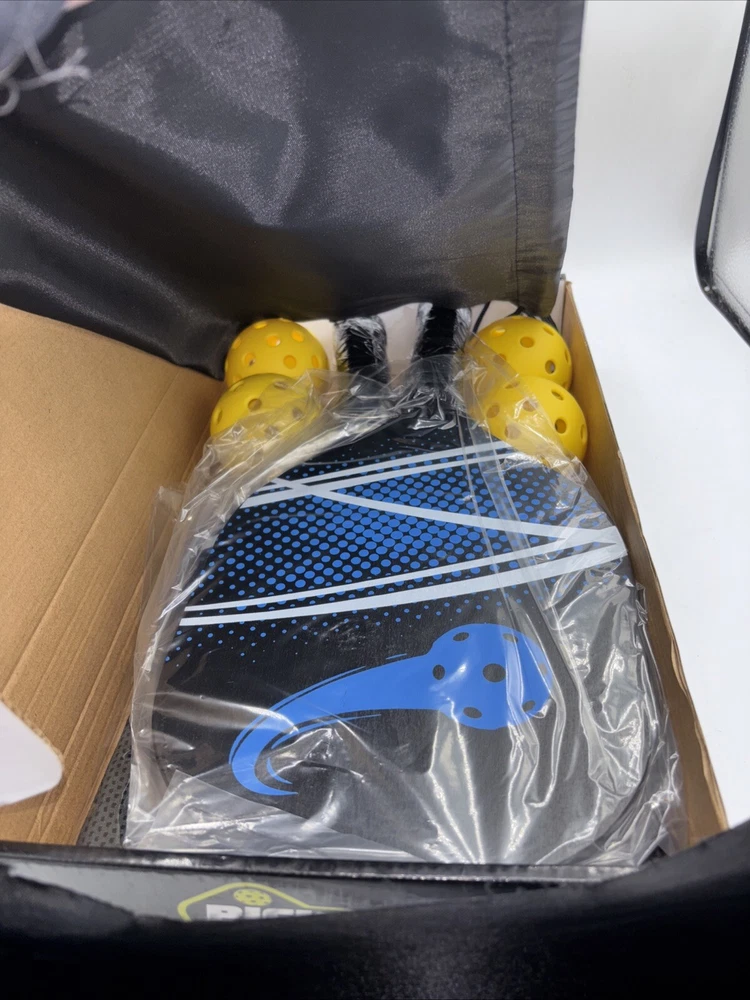 Pickleball Set 4 Wood Pickleball Rackets 4 Pickleball Balls 4 Towels & Carry Bag