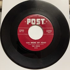 The Kidds 1955 DOO WOP 45 You Broke My Heart / I Won't Be Back  POST REPRO Mint