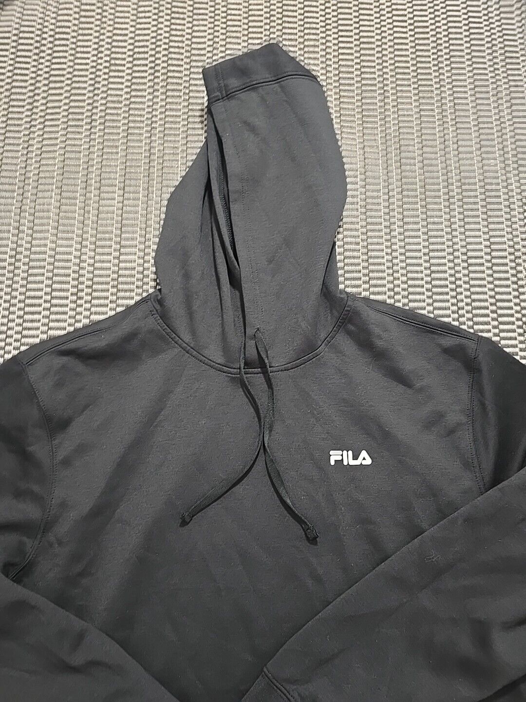 Felpa con cappuccio pullover con coulisse uomo Fila vintage taglia large nera