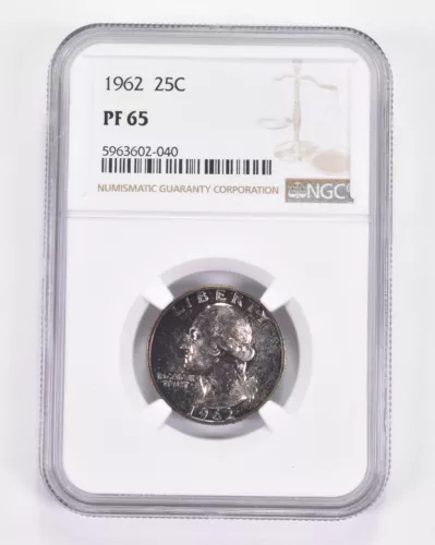 PF65 1962 Washington Quarter - Graded NGC Toned! *9067