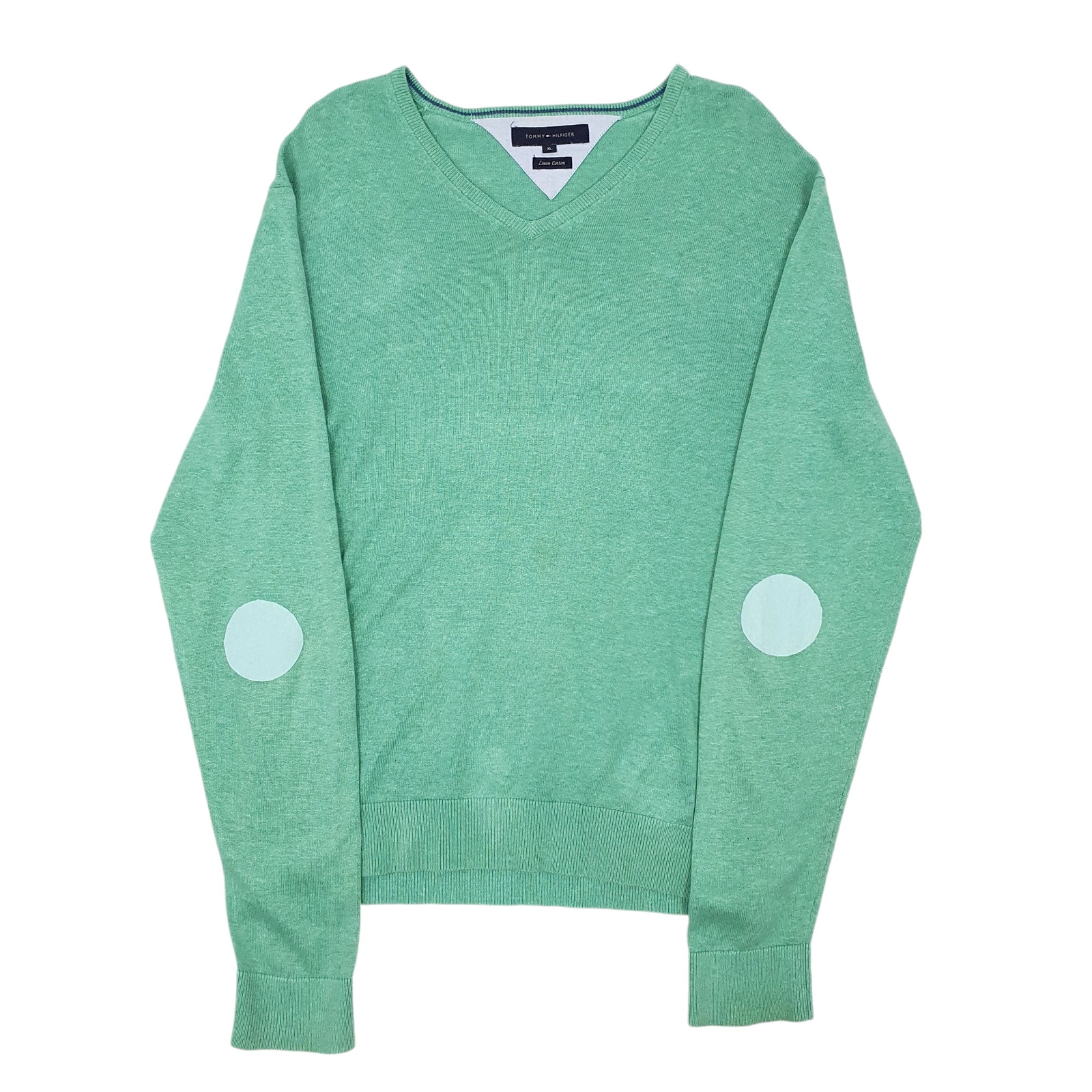 TOMMY HILFIGER Crewneck Linen Cotton Jumper Sweatshirt Mens XL