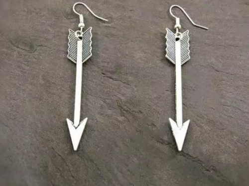 NEU! Pfeil Ohrhänger Ohrhänger silberfarben Draht Haken Ohrstecker - Bild 2 von 3