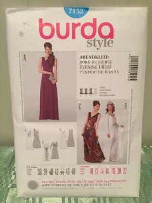 Burda Sewing Pattern 7152 Ladies Misses Evening Dress Size 10-22 Uncut |  eBay UK
