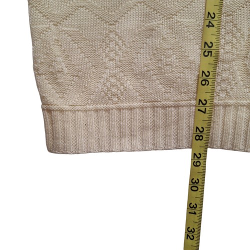 Maglione maglia manica corta mezzo girocollo vintage panna avorio taglia M - Foto 7 di 14