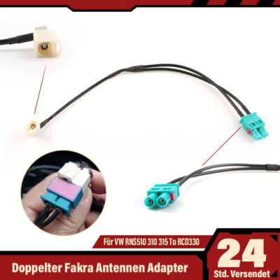 Antenna Adapter für VW RNS510 310 315 to RCD330 Double Fakra Conversion Cable